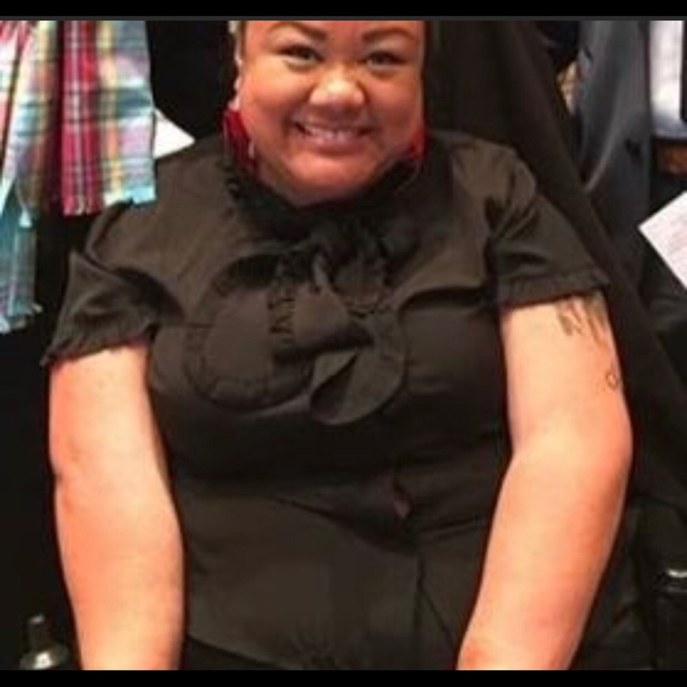 Black blouse with neck tie - SUPER CUTE!